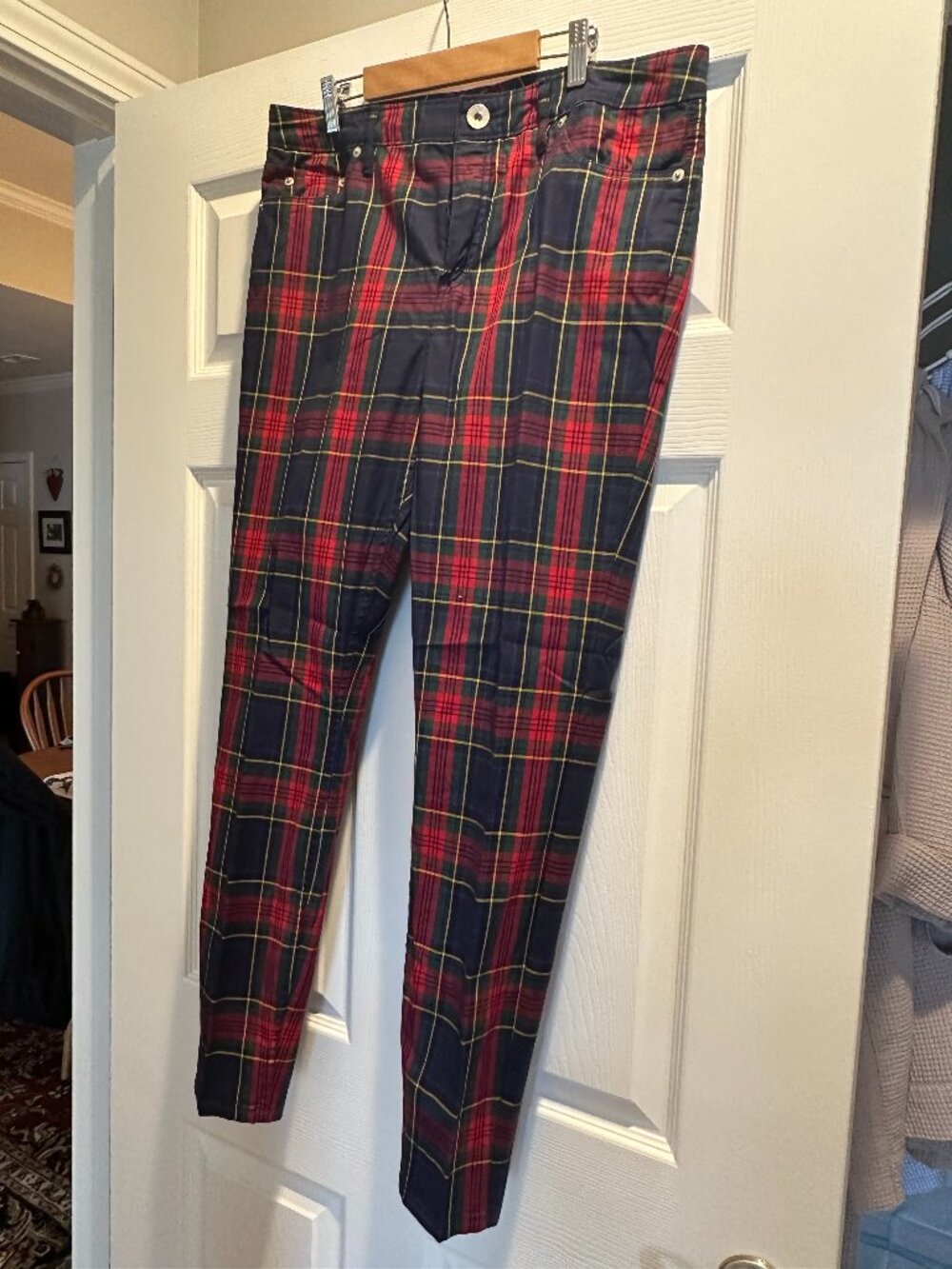 Vineyard Vines cotton plaid 5 pocket pants